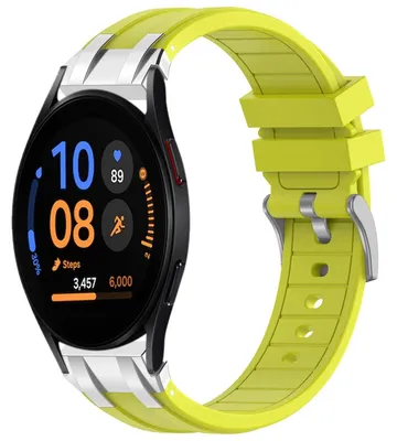 Obrázek produktu pro Pro Samsung Galaxy Watch FE 40mm Silikonová rychloupínací stříbrná přezka Náhradní pásek na ruku Yellow