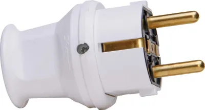 Produktbild von KOPP Schutzkontakt-Stecker 179702004, klein, mit Knickschutz, weiß