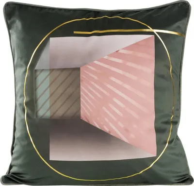 Image de EUROFIRANY | Housse de coussin - 45x45 cm - Vert olive - Velours