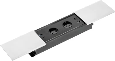 Produktbild von GTV - Möbelsteckdose PRESTINO, Mehrfachsteckdosen, 2x Schuko Steckdose, 1x USB A, 1x USB C, 1x RJ45 1x HDMI, Kabellänge 1,5m, Farbe Weiß, für Schreibtische, Tischplatte, Küchen und Büro