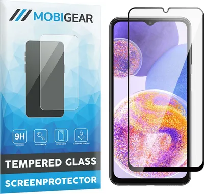 Produktbild von Mobigear Premium  Samsung Galaxy A23 Panzerglas Gehärtetes Glas Displayschutz - Hüllenfreundlich - Schwarz