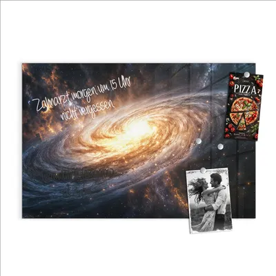 Produktbild von Magnettafel 60x40cm Pinnwand Whiteboard beschreibbar - Galaxie Nachthimmel