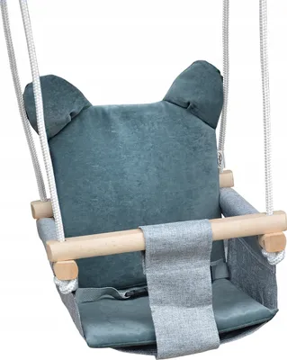 Produktbild von Skyline Schaukeln für Kinder Kinderschaukel mit Kissen Kleinkindschaukel Babywippe Verandaschaukel Babyschaukel Holzschaukel Kissen, Grau & Graphit