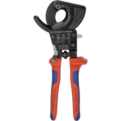 Immagine prodotto di Knipex 953-1250 Tagliacavi a cricchetto 250mm Valore di taglio:D:32mm 240qmm, rosso/blu