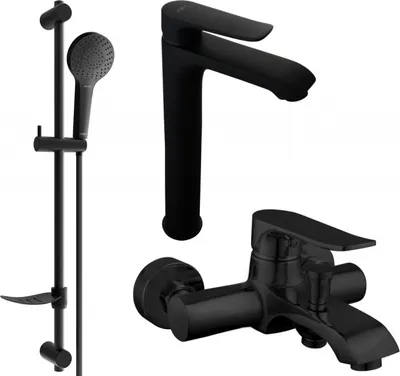 Produktbild von Mexen Pecos DF05 Badewannenset, Schwarz - 72713DF05-70
