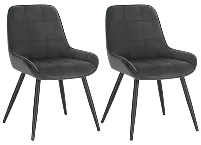 Produktbild von Esszimmerstühle, Set aus 2: Ergonomische, skandinavische Relaxstühle mit Rückenlehne und Armlehnen