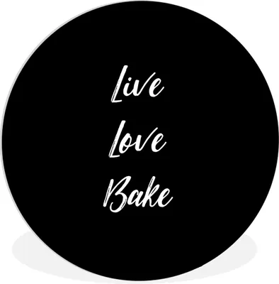 Produktbild von MuchoWow® Rundes Wandbild - Runde Bilder Zitate - Kochen - Leben Liebe Backen - Sprichwörter - Backen Ø 60 cm Kreis Wanddekoration Kunststoff - Wandkreis - Wandschmuck - Wand Kreis - Das Schlafzimmer - Die Bilder - Wandmalerei - Kunst für das Haus - das Plastik