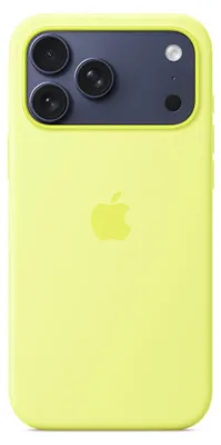 Image de Étui Apple en silicone avec MagSafe pour l'Apple iPhone 17 Pro Max - Jaune néon