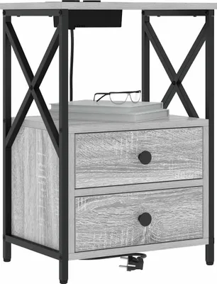 Immagine prodotto di vidaXL Comodino Grigio Sonoma 40 x 31 x 60 cm Materiale a base di legno