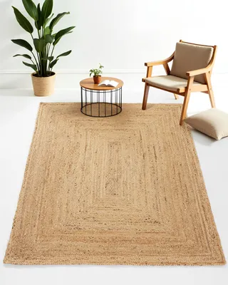 Produktbild von carpetfine Juteteppich Nele Beige handgewebt aus Jute 240x340 cm | Moderner Naturfaserteppich im Boho Style für Wohnzimmer, Küche und im Flur