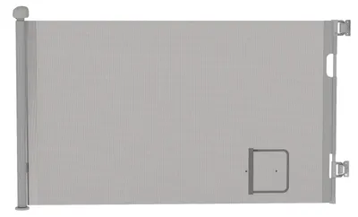 Image de Barrière de sécurité escamotable - Barrière pour bébé et animaux de compagnie, idéale pour les escaliers ou les portes - Largeur réglable jusqu'à 150 cm - Hauteur 86 cm - Facile à utiliser d'une seule main - Gris