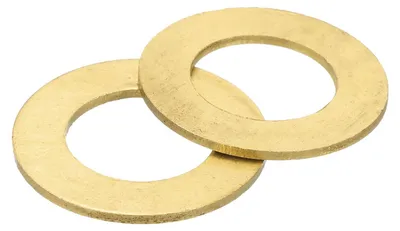 Produktbild von 5 Messingscheiben, 38 mm Außendurchmesser, 2 mm dick, Metalldichtring für Schrauben, Bolzen und Muttern