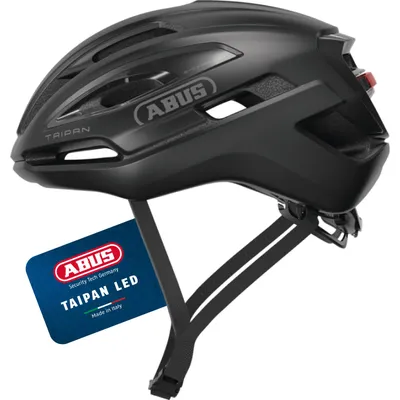 Immagine prodotto di ABUS Casco Gravel Taipan LED - casco da bici con luce per gravel bike - leggero, versatile e ben ventilato - con portaocchiali - per adolescenti, donne e uomini - taglia M, nero