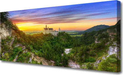 Produktbild von Tulup Leinwand-Bilder 125x50 Wandbild Canvas Kunstdruck Gebirge Landschaft