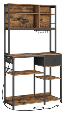 Obrázek produktu pro Vintageový kuchyňský regál se zásuvkami a zásuvkou – 40 x 100 x 180,4 cm