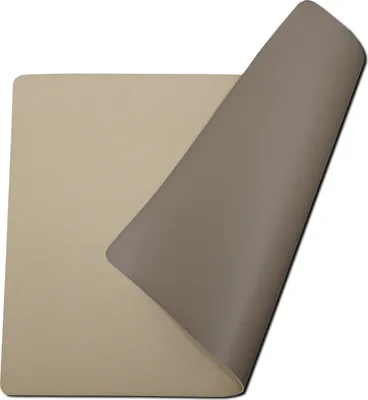 Produktbild von 4er Set Platzsets - Abwaschbar - Lederlook - Kunstleder - Rechteckig - Doppelseitig - Tischsets - Platzdeckchen -Beige & Sand - 30x43cm