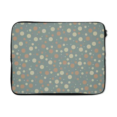 Produktbild von MuchoWow® Laptop Hülle 17 Zoll Laptoptasche Polka dots - Muster - Grau - Zipper - Schutzabdeckung