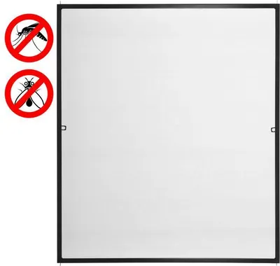 Produktbild von Fliegengitter Insektenschutz Fenster 130x150 cm Mückenschutz Alurahmen Anthrazit