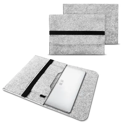 Produktbild von Sleeve Hülle für 13 - 13.3 - 14 Zoll Tasche Filz Schutzhülle Notebook Case CoverFarben:Hell Grau