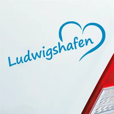 Produktbild von Auto Aufkleber Ludwigshafen Herz Stadt City Love Liebe 20x8 cm Hellblau Sticker Heckscheibenaufkleber