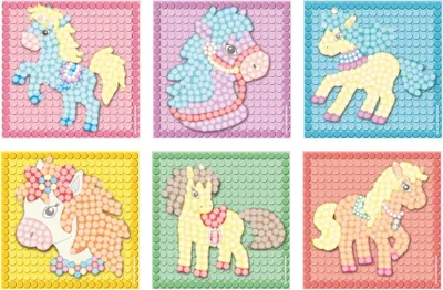 Immagine prodotto di Playmais Mosaic Dream Ponies Horse 2300 blocchi da costruzione+ 6 modelli di scheda