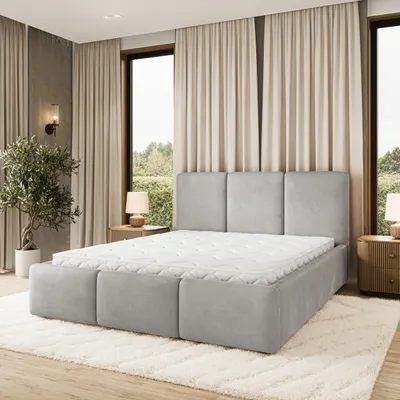 Produktbild von Masseno Polsterbett MORENA MGV 140x200 cm, Polsterbett mit Bettkästen - Hellgrau, MAGIC VELVET 2240