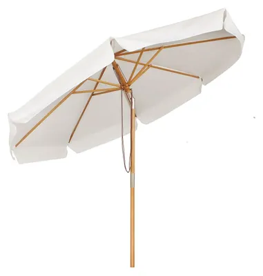 Produktbild von 300 cm großer Sonnenschirm aus Holz, Marktschirm, Gartenschirm, Terrassenschirm, rund, UV50+