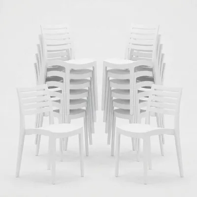Produktbild von 24er Set Stühle Polypropylen für Restaurant Firenze Grand Soleil - Weiß