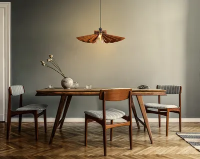 Productafbeelding van Opviq, model 159-159FLH, behuizing in notenkleur, kroonluchter, MDF-behuizing (dikte: 3 mm)