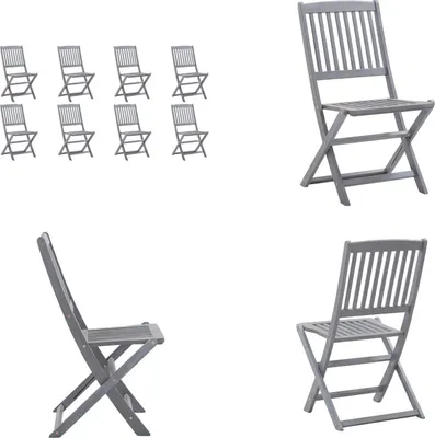 Produktbild von vidaXL Klappbare Gartenstühle 8 Stk. Massivholz Akazie - Gartenstuhl - Gartenstühle - Holz Gartenstuhl - Holz Gartenstühle