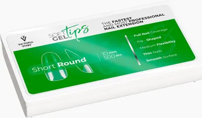 Produktbild von Victoria Vynn | Soft Gel Tips Kurz Rund - 10 Stück - Vorformbar - Nagelverlängerung - Nagelkunst