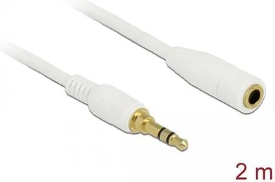 Obrázok produktu pre DeLOCK 85579, 3.5mm, Samec, 3.5mm, Samica, 2 m, Biela