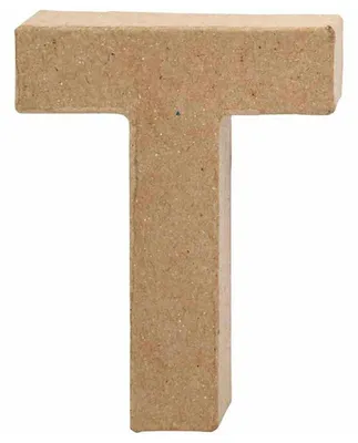Immagine prodotto di Lettera T creativa in cartapesta 10 cm