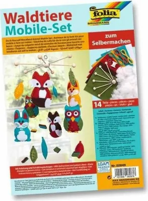 Obrázok produktu pre Folia 22849, Detská remeselná súprava, Textil, Drevo, Viacfarebný, 14 kusov