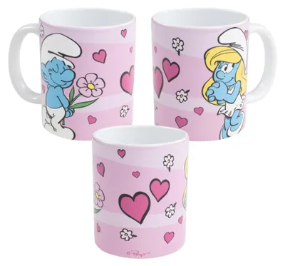 Kaffeetasse Schlumpfine Keramik 320 ml Rosa