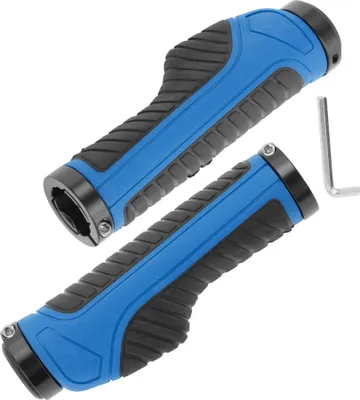 Produktbild von 1 Satz Fahrradlenkergriffe, rutschfeste Fahrradgriffe mit Werkzeugen, Lenkergriffe mit Aluminiumlegierungssperre für E-Bike Trekking Bike MTB, Blau