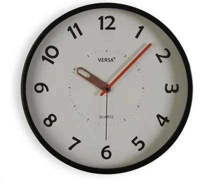 Image de Horloge murale Versa Noir Plastique 4 x 30 x 30 cm