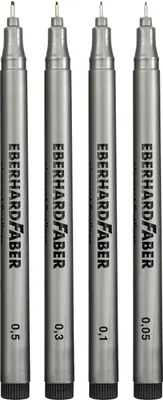 Imagen del producto de EBERHARD FABER 558104. Set de 4 rotuladores pigmentados EBERHARD FABER, color negro