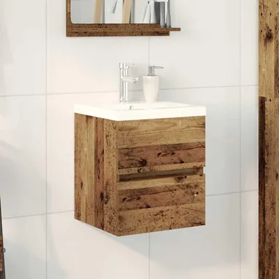 Produktbild von Möbel Waschbeckenschrank Schwarz Eichen-Optik 80 x 39 x 62 cm - Badspiegel &1622