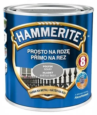 Produktbild von Hammerite Glänzend Metall-Schutzlack Grau 0,7L