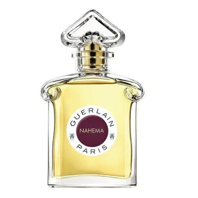 A bottle of Guerlain Nahema Eau de Parfum for women.