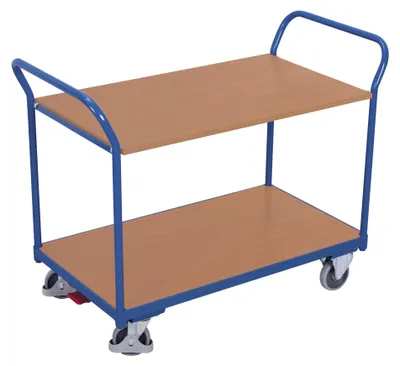 Produktbild von VARIOfit Tischwagen mit 2 Ladeflächen 850 x 500 mm 2 Schiebegriffe