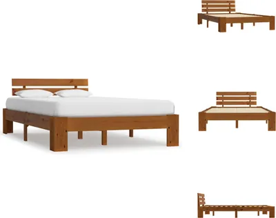 Obrázek produktu pro vidaXL Postel z masivu medově hnědá borovice 120x200 cm - Postele a rámy postelí