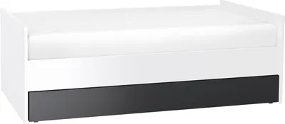 Produktbild von Kinderbett / Jugendbett Marincho 89 inkl. 2. Liegeplatz, Farbe: Weiß / Schwarz - Liegefläche: 90 x 200 cm