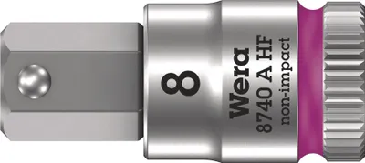 Produktbild von Wera 05003339001, Buchse, 1/4", Metrisch, 1 Kopf/Köpfe, 8 mm, 28 mm