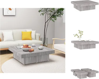 Image de vidaXL Table basse Gris Sonoma 90x90x28 cm Bois composite - Tables basses