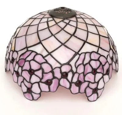 Tiffany-Lampenschirm 30 cm, rosa Kirschblüten, Buntglas