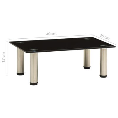 vidaXL TV-Tisch 40x35x17 cm Schwarz Hartglas