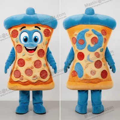 Productafbeelding van Blauwe MASTICOT kaaspizza-slicemascotte