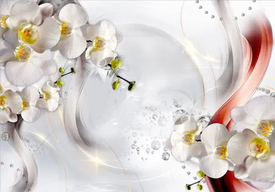 Produktbild von Vlies Fototapete Blumen Orchidee 450x315 cm Tapeten Wandtapete XXL 3D Effekt Diamant Ornament Abstrakt b-C-0743-a-a